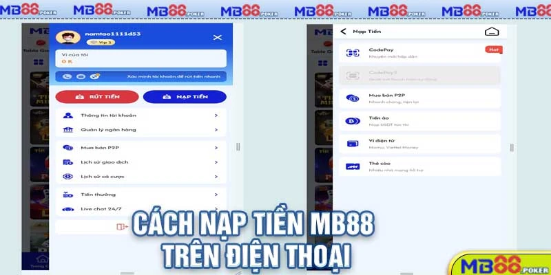 Cách nạp tiền MB88 và những điều cần lưu ý khi thực hiện 3 Cách Nạp Tiền MB88 Trên Điện Thoại