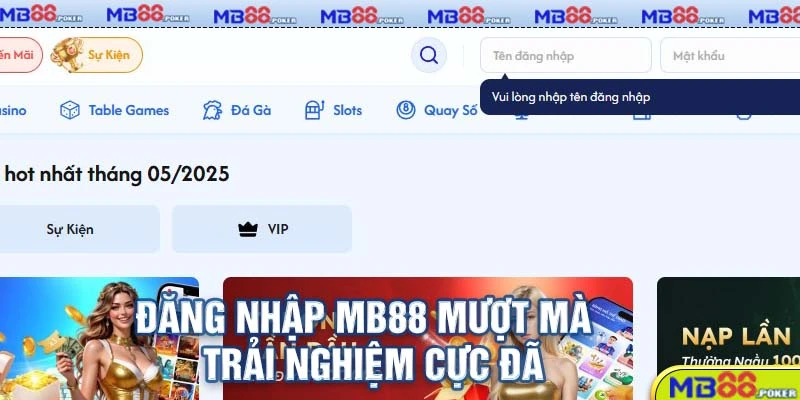 Đăng nhập MB88 mượt mà - Trải nghiệm cực đã