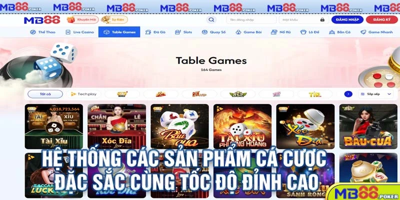 Đăng nhập MB88 mượt mà - Trải nghiệm cực đã 4 Hệ thống các sản phẩm cá cược đặc sắc cùng tốc độ đỉnh cao, mượt mà